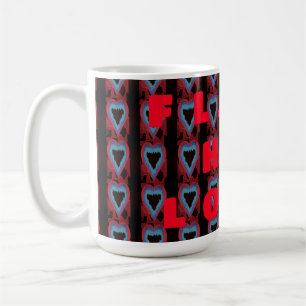 Mug Love passion art chaud design rouge brille bleu