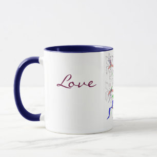 Mug "Love, Peace Lillies" - Personnalisable