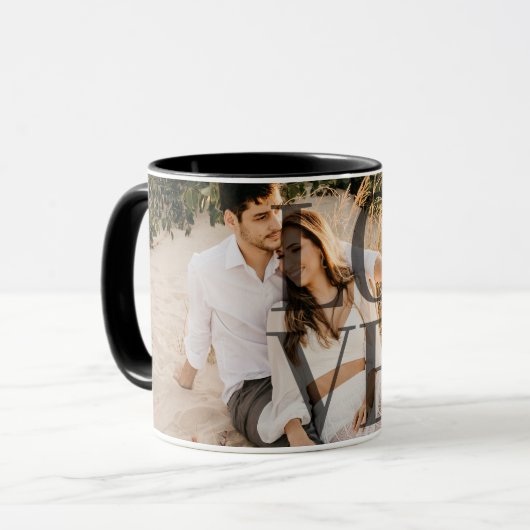 Mug "LOVE" personnalisation Plan photo complet (Devant gauche)