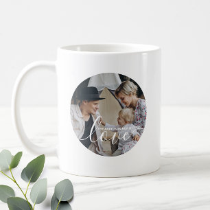 Mug 'Love' Photo de famille personnalisée avec nom per
