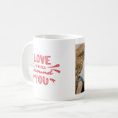 Mug Love Photo Red Stamp Script Lettering Valentines (Devant gauche)