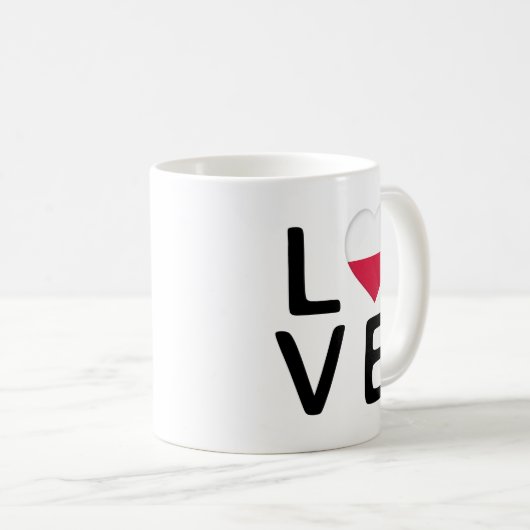 Mug Love - Pologne Drapeau (Devant droit)