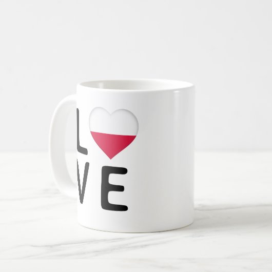 Mug Love - Pologne Drapeau (Devant gauche)