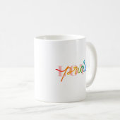 Mug Love Pride Rainbow Colors sur rose (Devant droit)