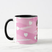 MUG "LOVE PUPPY" AUX COEURS ROSE ET BLANC (Gauche)