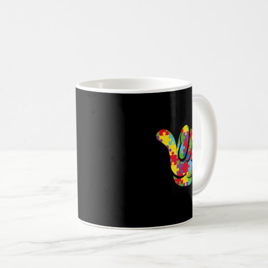 Mug Love Puzzle Main Sign Language Sensibilisation sur (Devant droit)