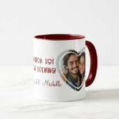 Mug Love Quote Custom Heart Shaped Photo I Names Red (Devant droit)