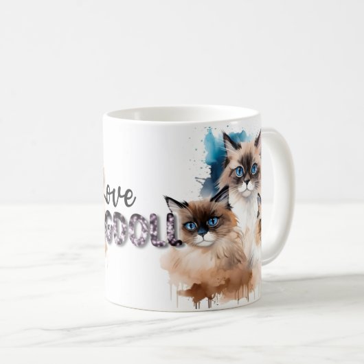 Mug Love Ragdoll Chat (Devant droit)