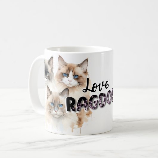 Mug Love Ragdoll Chat (Devant gauche)