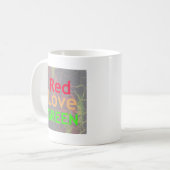 MUG LOVE RED GOLDEN VERT (Devant gauche)