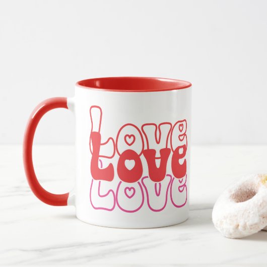 Mug Love Retro Valentine (Avec donut)