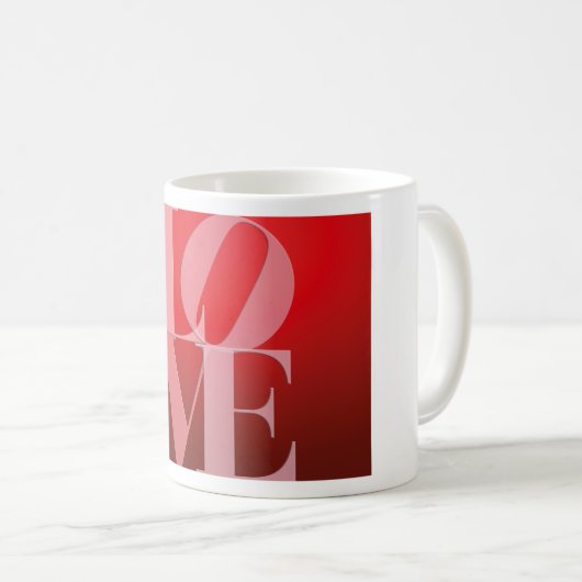 Mug Love Romance Rouge rose (Devant droit)