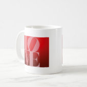 Mug Love Romance Rouge rose (Devant gauche)