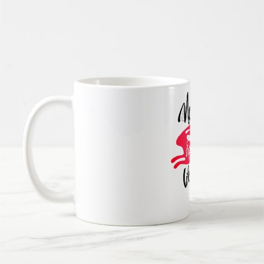 Mug Love Run Funny Red Bunny Motivation Script moderne (Gauche)