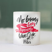 Mug Love Run Funny Red Bunny Motivation Script moderne