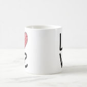 Mug Love Scribbled Hand Drawn Red Heart Minimalist (Centre)