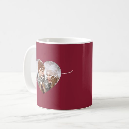Mug Love Script Heart Photo Red (Devant gauche)
