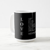 Mug Love Scripture Définition Typographie Noir (Devant gauche)