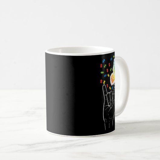 Mug Love Sign Butterfly Puzzle Sensibilisation sur l'a (Devant droit)