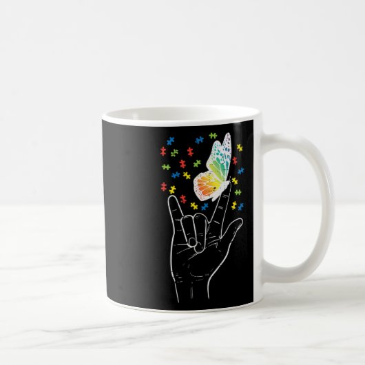 Mug Love Sign Butterfly Puzzle Sensibilisation sur l'a (Droite)