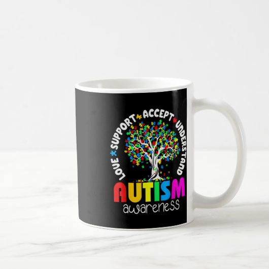 Mug Love Support Accepter Comprendre la Sensibilisatio (Droite)