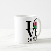 Mug LOVE Swansea Wales 11oz (Devant droit)