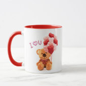 Mug Love Valentine Teddy Bear avec Ballons Café (Gauche)