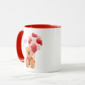 Mug Love Valentine Teddy Bear avec Ballons Café (Devant gauche)
