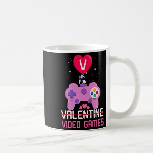 Mug Love Video Game Gamer Gaming Hearts Day Happy Vale (Droite)
