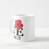 Mug LOVE Wailua Red Hibiscus 11oz (Devant gauche)