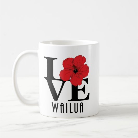 Mug LOVE Wailua Red Hibiscus 11oz (Gauche)