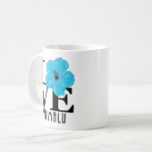 Mug LOVE Waimalu Blue Hibiscus 11oz (Devant gauche)