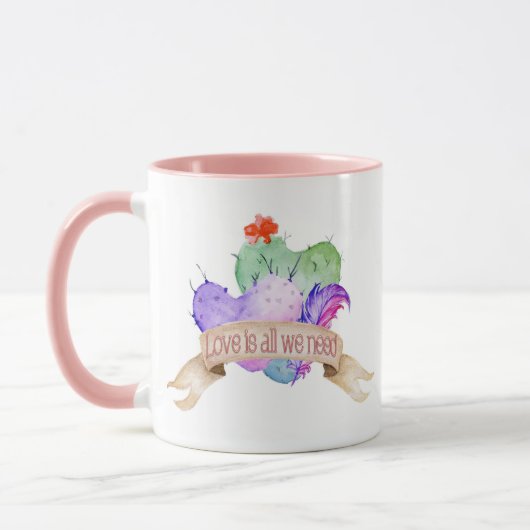 Mug Love Watercolor Cactus (Gauche)
