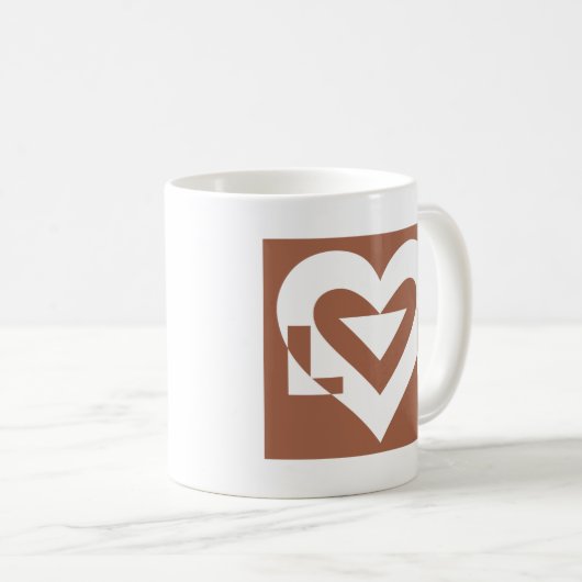 Mug Love White sur Brown (Devant droit)