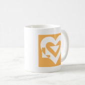 Mug Love White sur Orange (Devant droit)