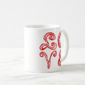 Mug LOVE Word Art Fabric Font Rouge Lettres (Devant droit)