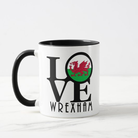 Mug LOVE Wrexham Wales 11oz (Gauche)