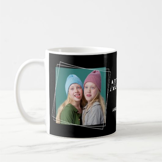 Mug Love You Auntie Deux Noms Photo Texte manuscrit (Gauche)