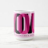 Mug Love You Custom Name Happy Valentine's Day Pink (Centre)