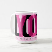 Mug Love You Custom Name Happy Valentine's Day Pink (Devant gauche)