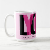 Mug Love You Custom Name Happy Valentine's Day Pink (Gauche)
