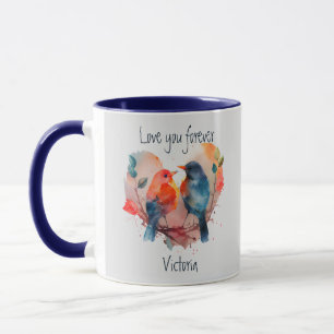 Mug Love You Forever Lovebirds Personnaliser Nom