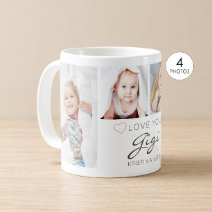 Mug LOVE YOU GIGI Personnalisé 4 Photos manuscrites