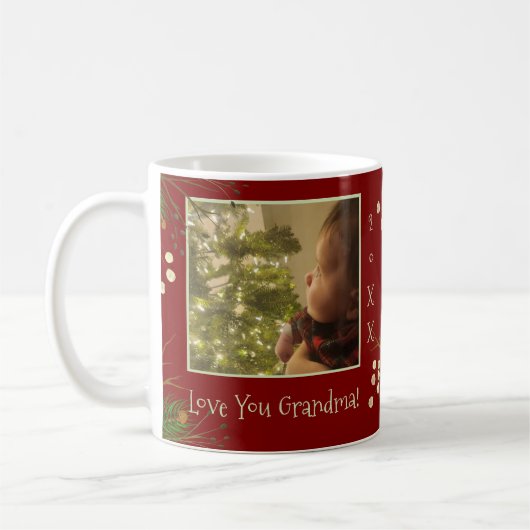 Mug Love You Grand-mère Red Festive Noël (Gauche)