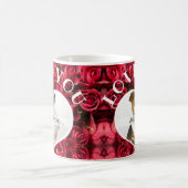 Mug Love You Heart Photo Red Roses Modern Script migno (Centre)