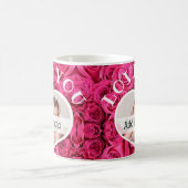 Mug Love You Heart Photo Rose Roses Moderne Script mig (Centre)