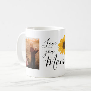 Mug Love You Maman Famille Photos Tournesol
