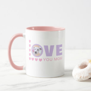 Mug Love You Maman Photo de Chiot Rose et Violet