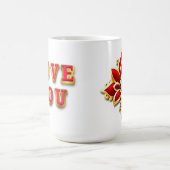 Mug Love You Message With Gold Text (Centre)