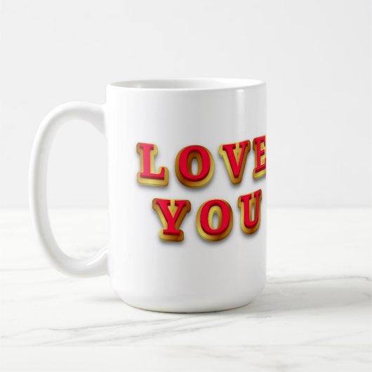 Mug Love You Message With Gold Text (Gauche)
